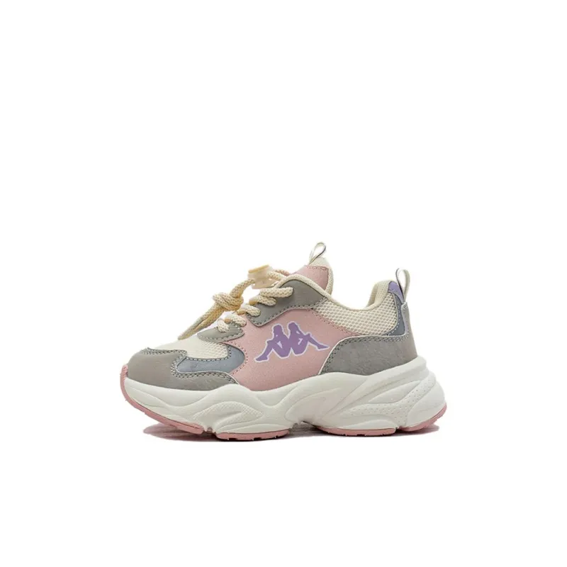 KAPPA KIDS Wear Resistant Breathable Anti Kick Low Top Kids Lifestyle Shoes Beige Pink Kids'-0