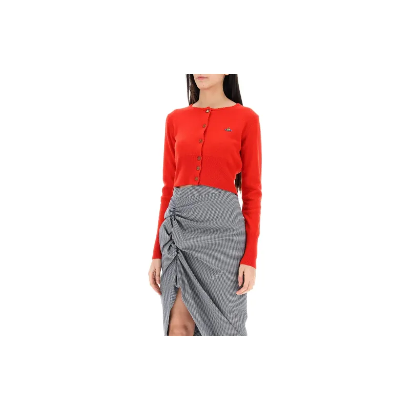 Vivienne Westwood Orb Embroidered Cropped Knitted Cardigan-2