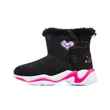 Skechers Girls Cushioning, Wear Resistant Ankle Length Kids' Boots Black Pink Red Teenagers