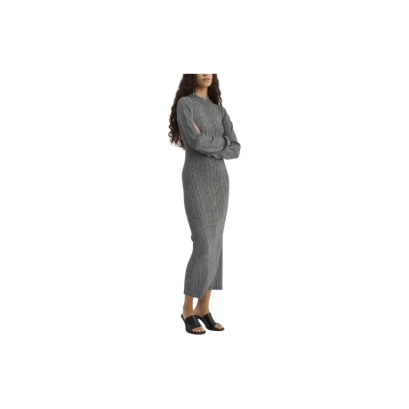 HOLZWEILER SS23 Delilah Long Sleeved Dress Women's Heather Gray-3