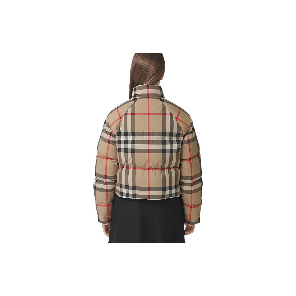 Burberry Women's Cropped Check Puffer Jacket M - POIZON