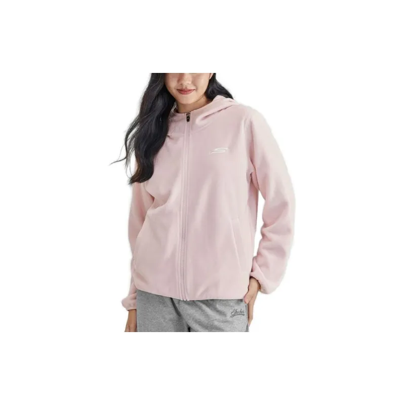 Skechers Velvet Jackets Women's Gray Pink/01NX-2