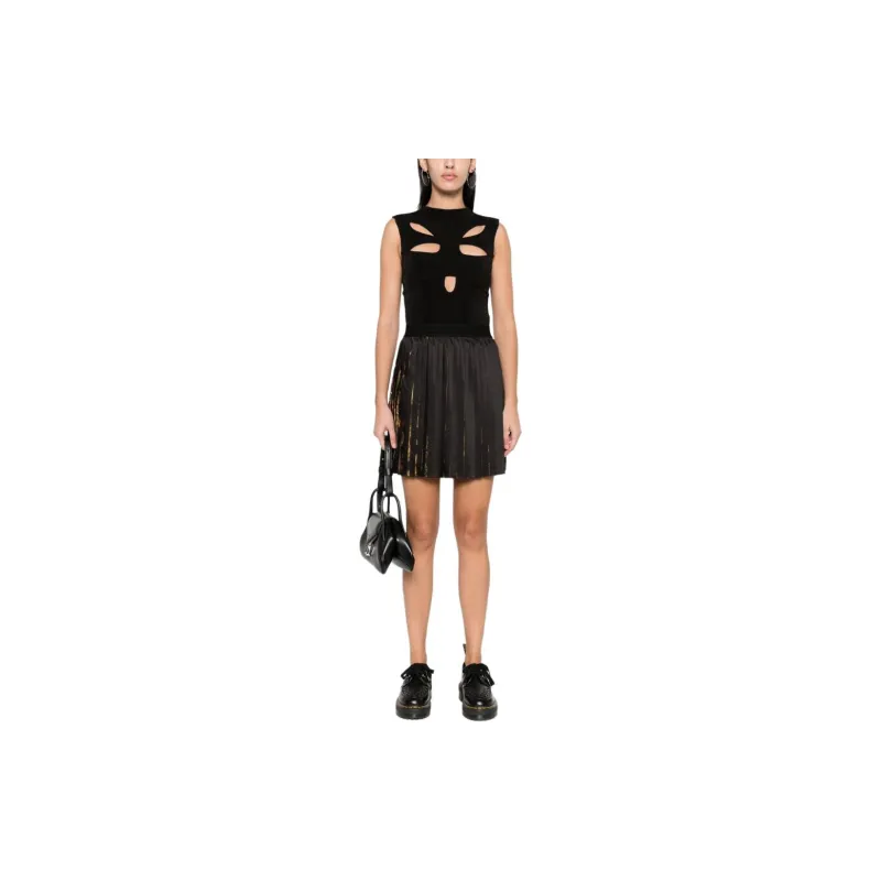 VERSACE JEANS COUTURE Elasticated Waistband Pleated Mini Skirt-1