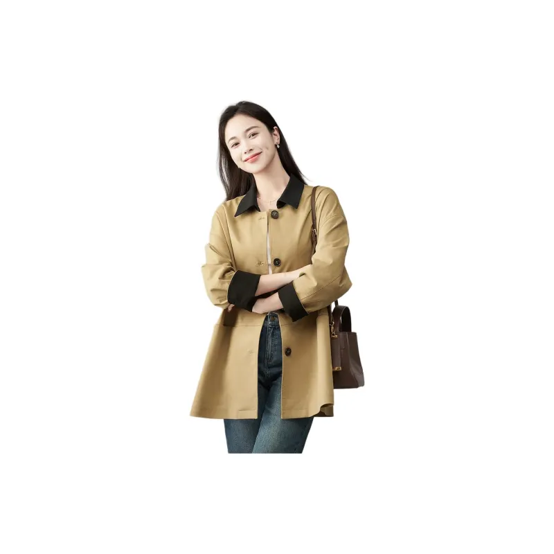 YALIDA Jackets & Coats Women's Dark Khaki-1