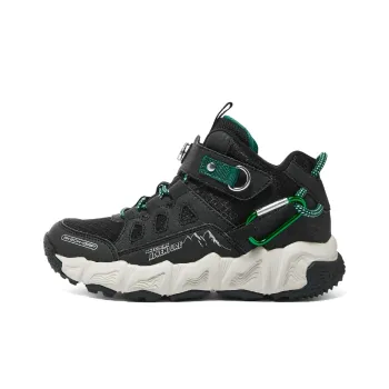 Skechers Shock Absorbers Mid Top Kids Lifestyle Shoes Black Green Teenagers