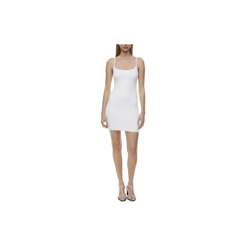 ARITZIA Contour Squareneck Cami Mini Dress Slip Dresses Women's White/White-2