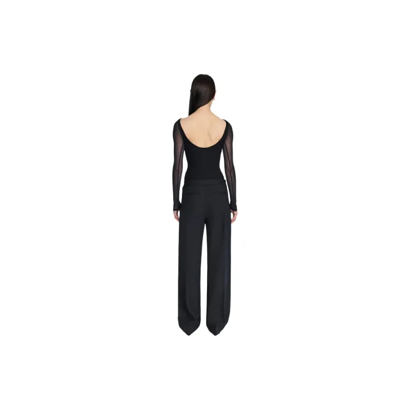 DION LEE SS24 PIERCED STUD LONG SLEEVE TOP T Shirt Women's Black-1