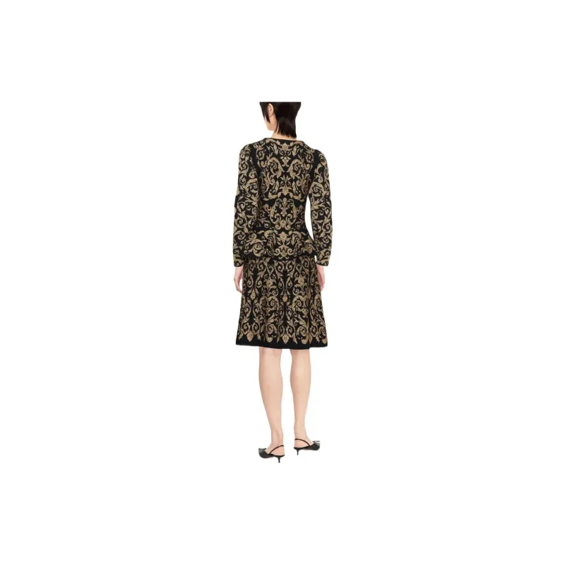 MOSCHINO Long-Sleeved Dresses Women's Black Yellow-2