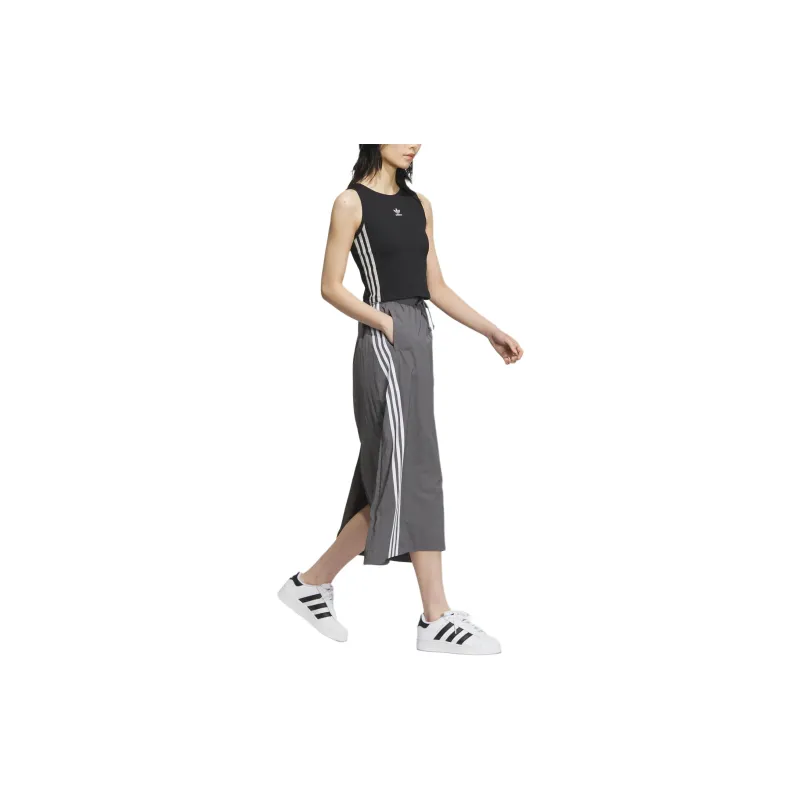 Adidas Originals 3s Parach Skirt Casual Long Skirts Women's Dark Gray-4