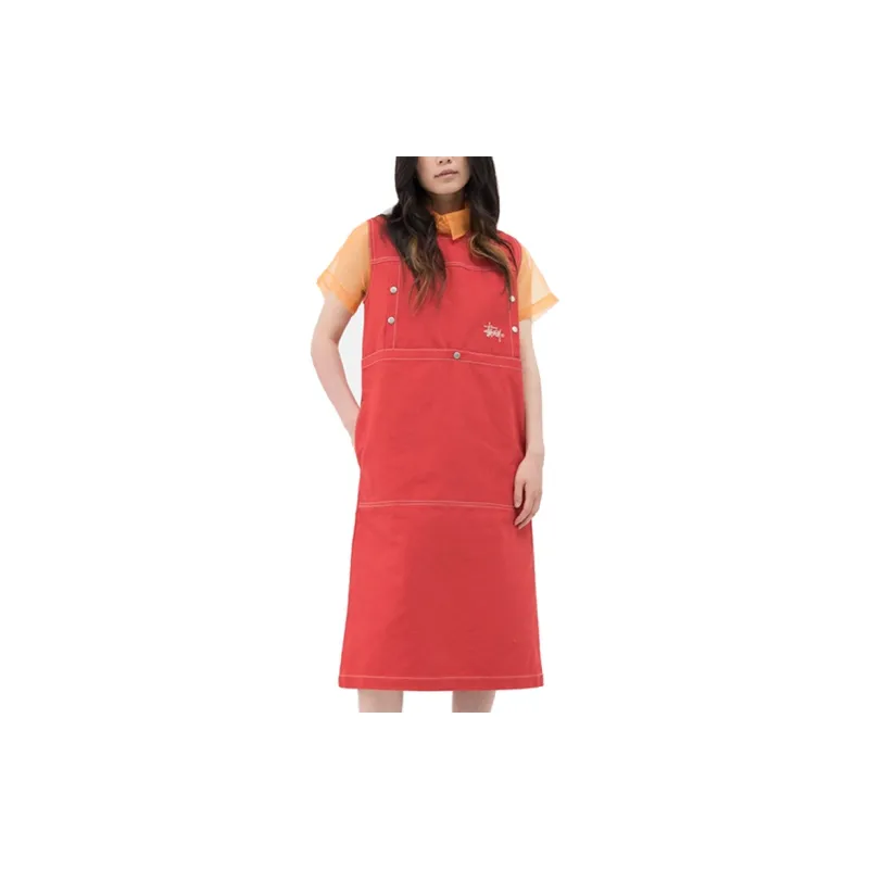 Stussy Sleeveless Dresses Women's Red-2