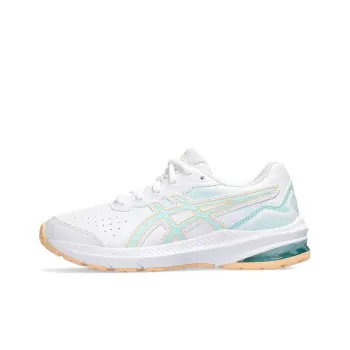 Asics GT 1000 Leather 2 Abrasion Resistant Breathable Low Top Kids' Running Shoes White Green Teenagers
