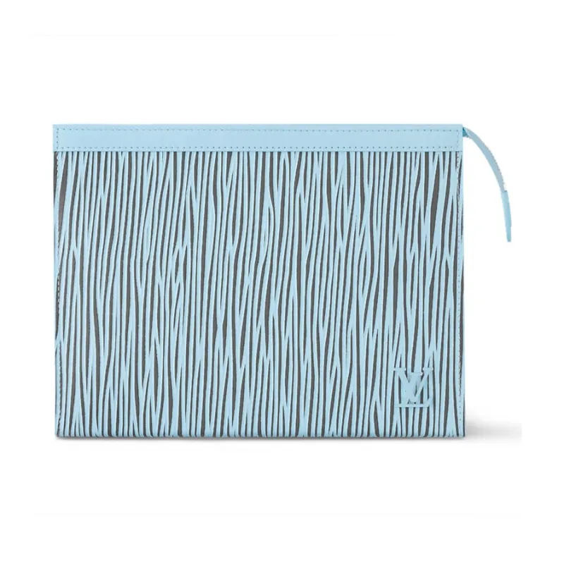 LOUIS VUITTON Pochette Voyage Epi XL Cow Leather Toiletry Bag Clutch Medium Size Unisex Blue-0