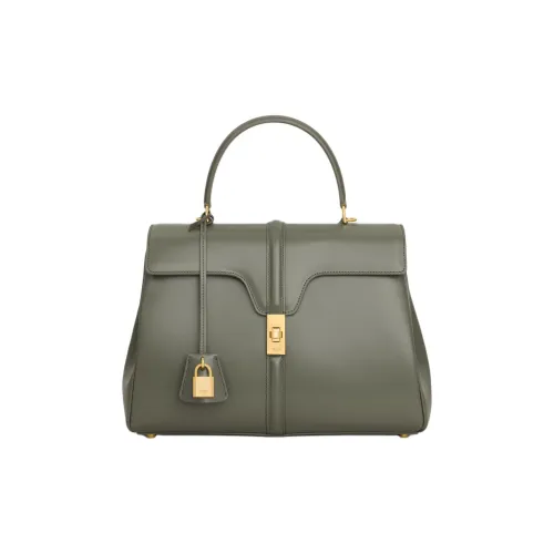 CELINE Satin Calfskin Shoulder Bag, Crossbody Bag, Handbag Women's Autumn Green