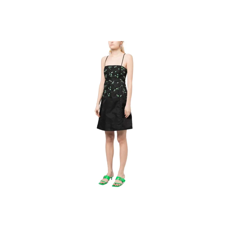 GANNI Spaghetti-strap A-line Dress-1