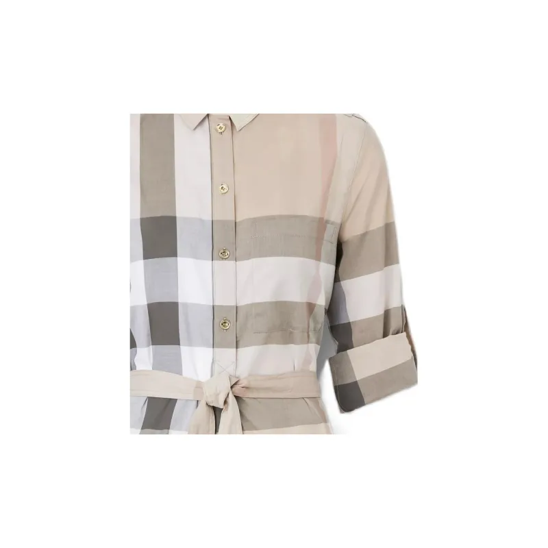 Burberry FW22 Long Sleeved Dress Women's Light Stone-5