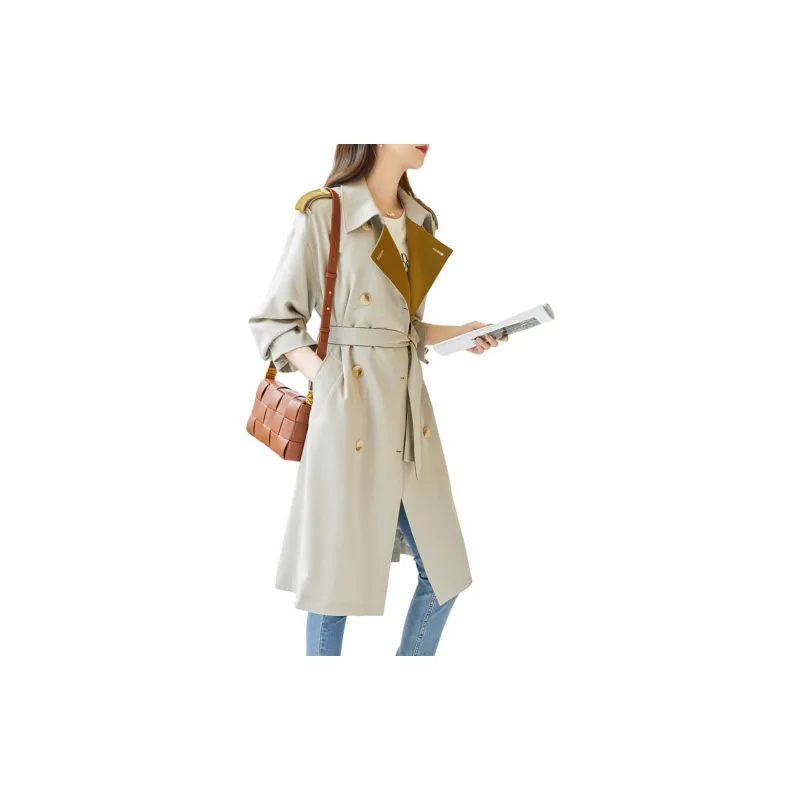 【dme】 Trench Coat Women's Light Coffee-3