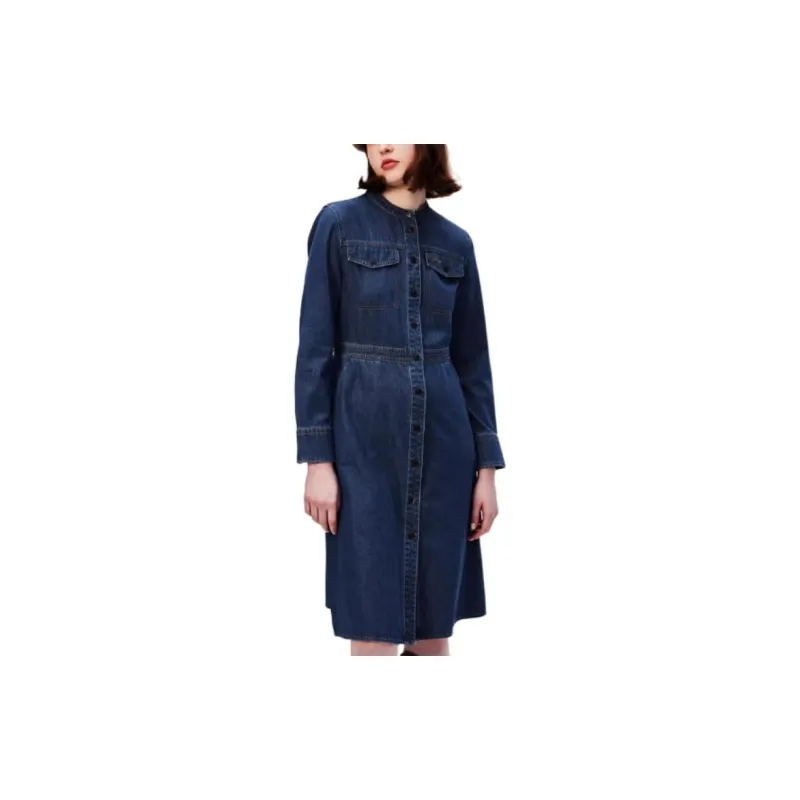 HAZZYS Long Sleeved Dress Women's Dark Blue-1