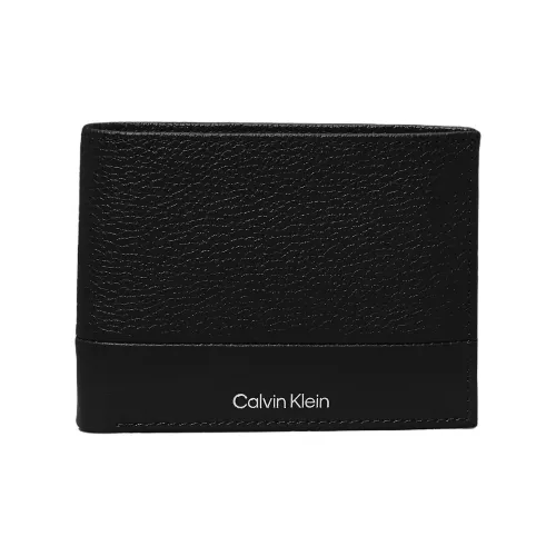 CALVIN YM0YM00313 Litchi Grain Leather Wallet Men's Black