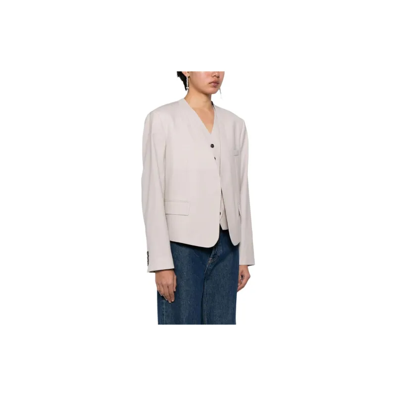 LOW CLASSIC V-neck Wool Vest And Blazer Set-4