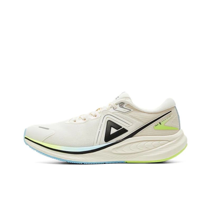 PEAK Cushioning Anti Slip Wear Resistant Support Balance Impact Resistant Rebound Low Top Running Shoes Men White Green-0