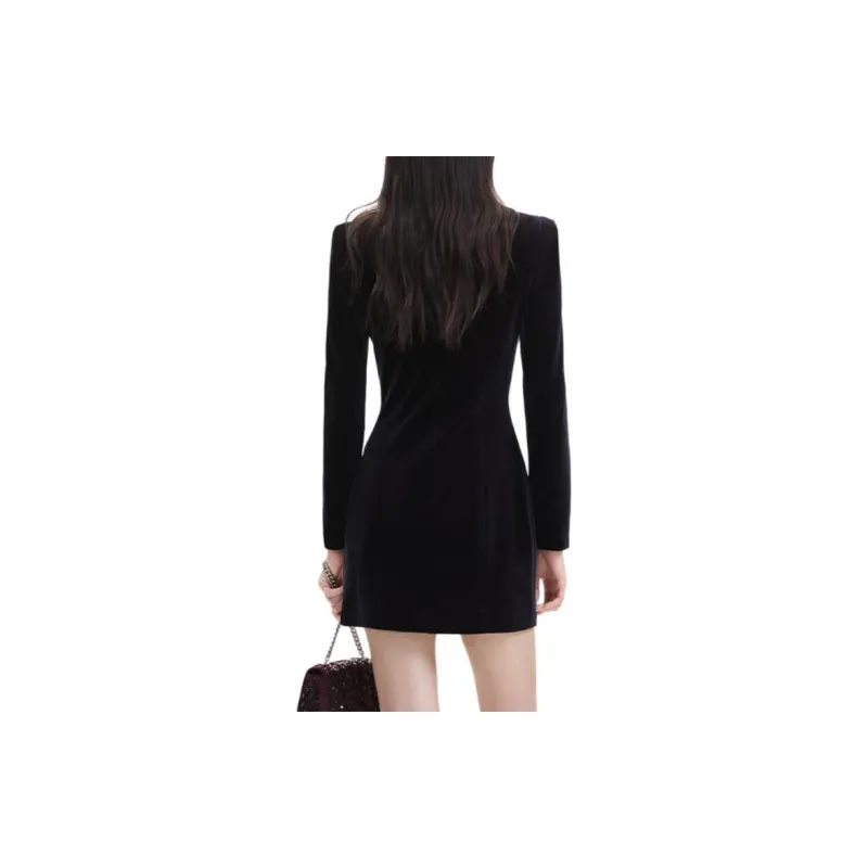 Self portrait Long Sleeved Dresses Women's Classic Black-2