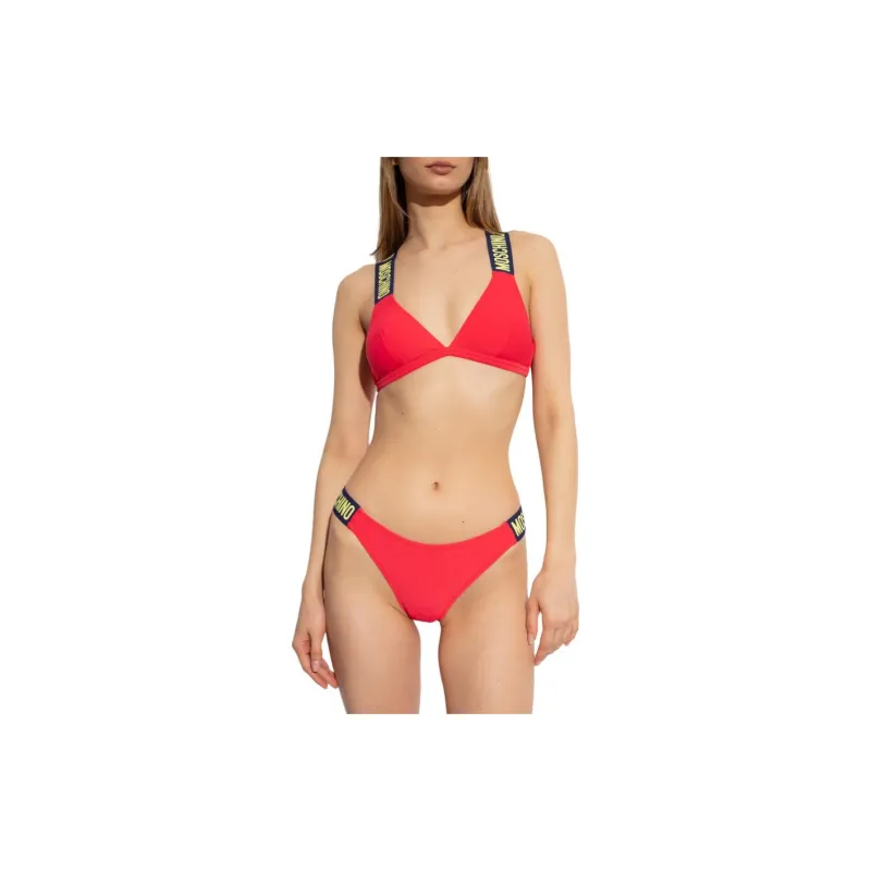 MOSCHINO Logo embossed Bikini Top-1