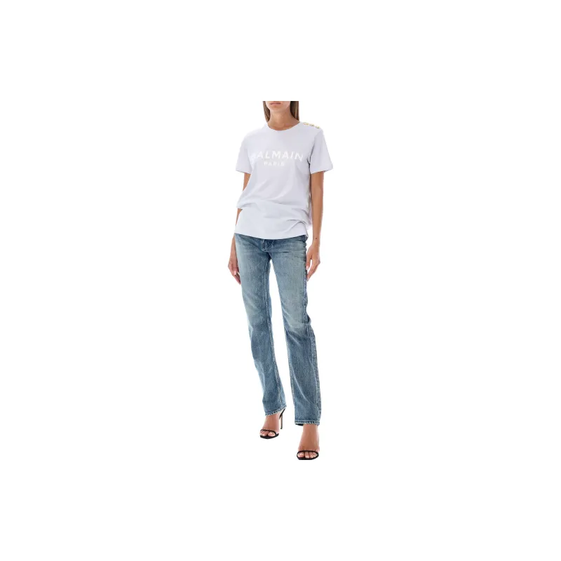 BALMAIN T-Shirts Women's Light Blue-1