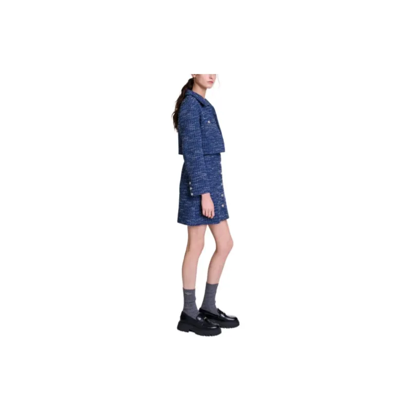 Maje Layered Tweed Mini Dress-3