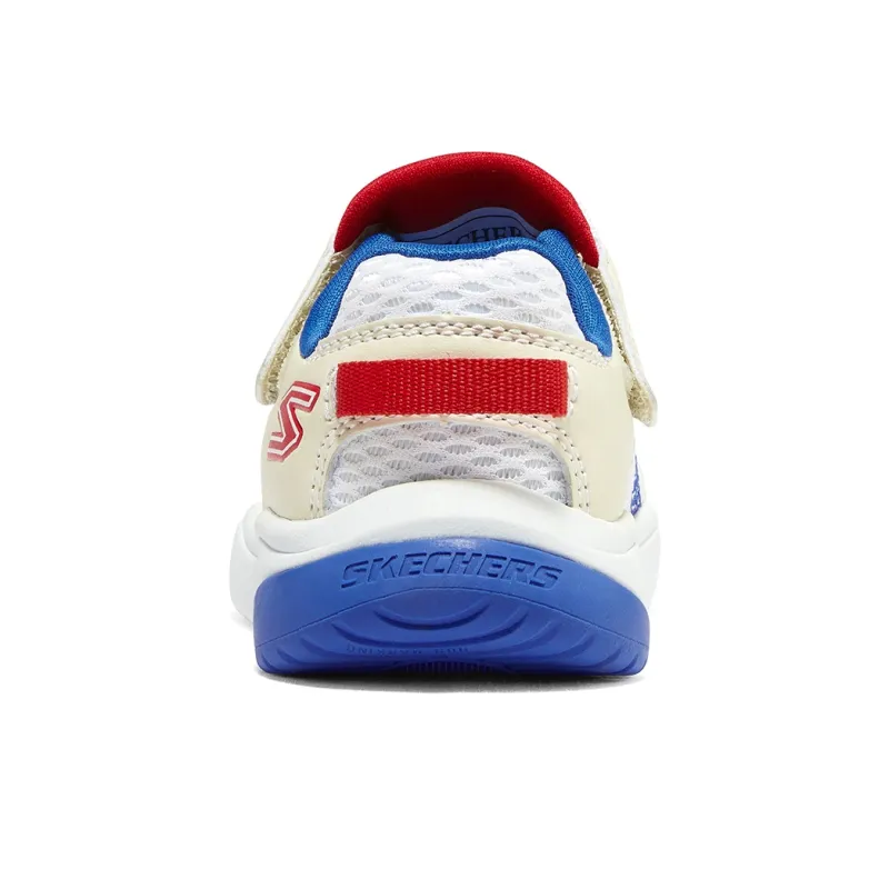 Skechers Kids Anti Kick, Breathable, Slip Resistant Low Top Toddler Shoes White Blue Infant And Toddler-4