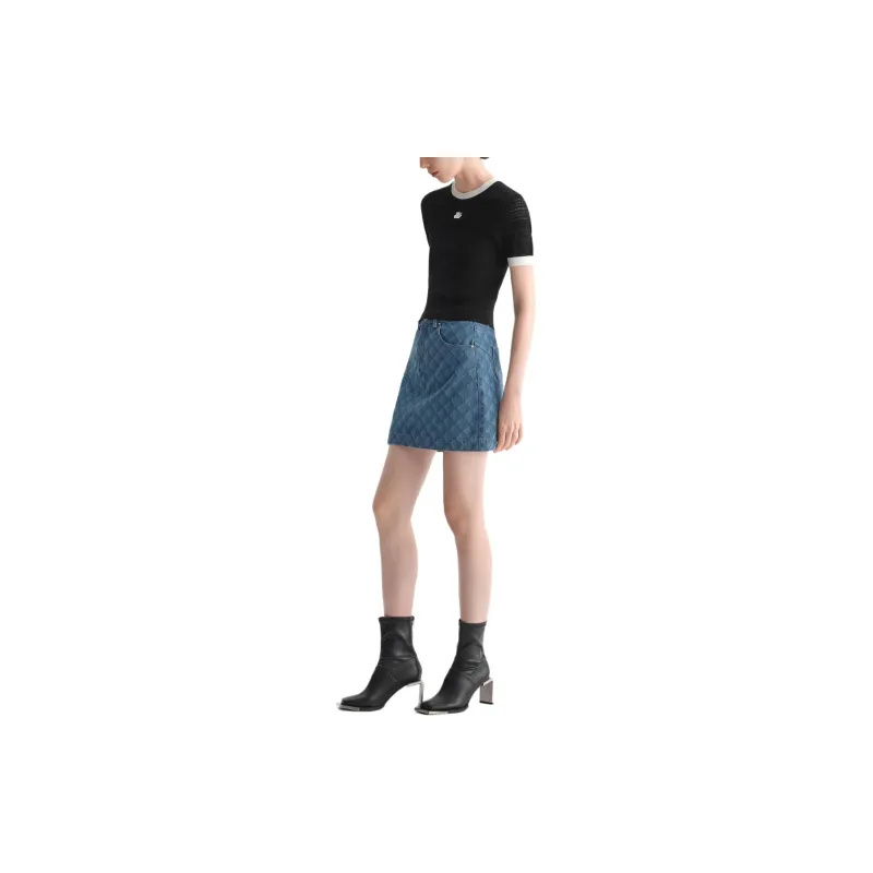 KARL LAGERFELD Denim Short Skirts Women's Light Blue-3