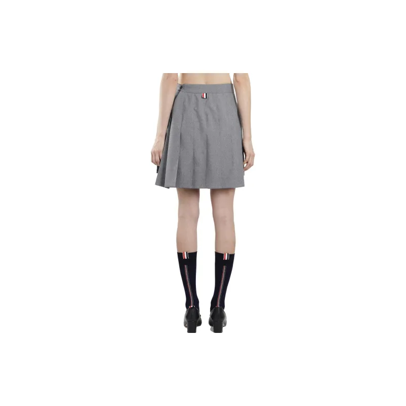 THOM BROWNE· Leather Short Skirts Summer Women's Gray-3