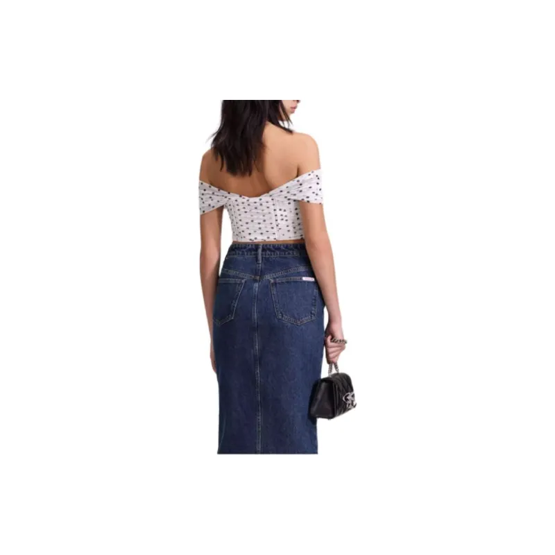 Self portrait Polka dot Print Cropped Top-1