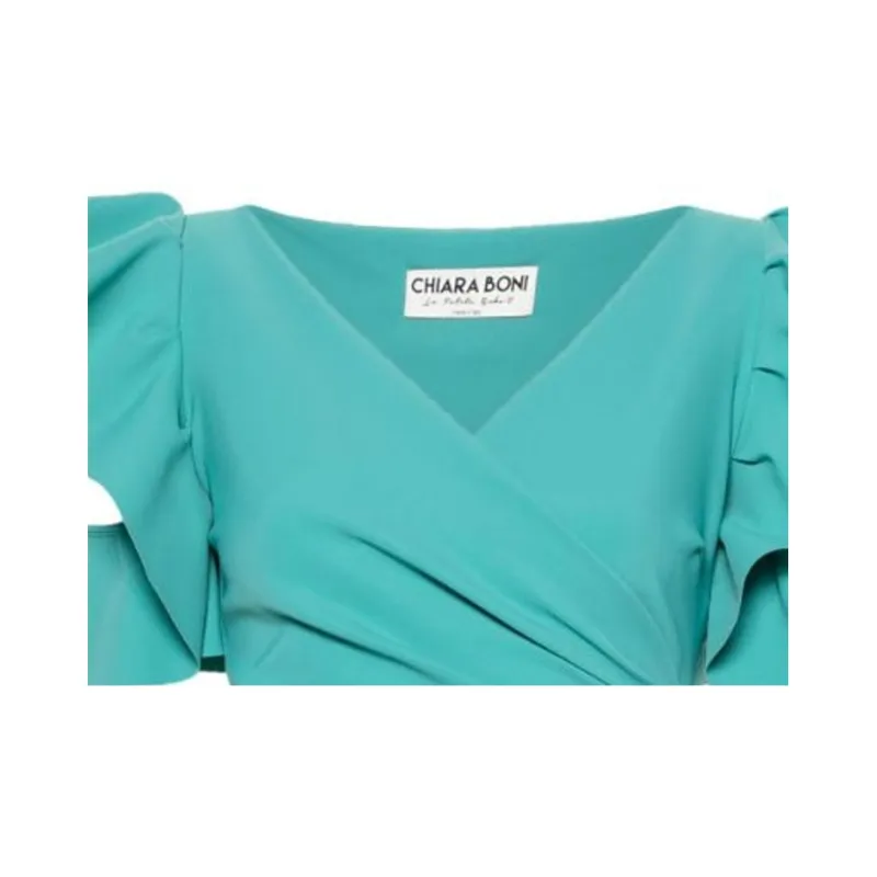 CHIARA BONI La Petite Robe SS24 Short-Sleeved Dresses Women's Aqua Blue-6
