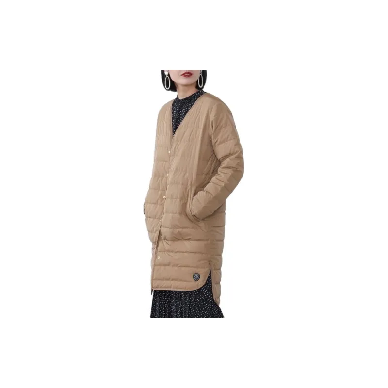 Beams HEART Down Jacket Women's Light Brown-2