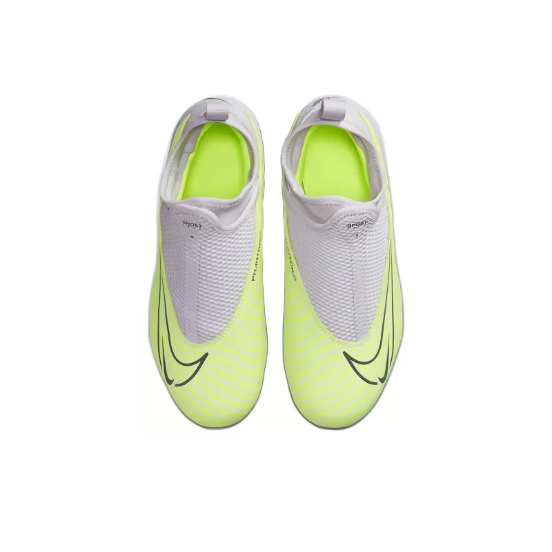 Nike Phantom DF AG Artificial Lawn Slip Resistant Low Top Kids' Soccer Shoes Gray Green Kids'-3