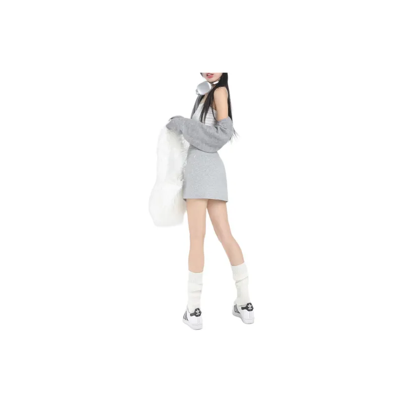 ZNZX Casual Short Skirts Women's Gray-1