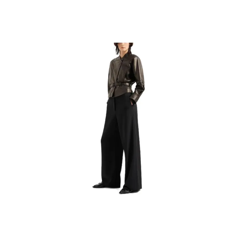GIORGIO ARMANI Leather Jacket Women's Black-3