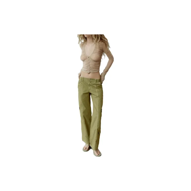 ZARA Cargo Pants Women's Olive Green-2