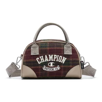 Champion Fabric, Synthetic Leather Shoulder Bag Unisex Night Brown Red/Light Bone