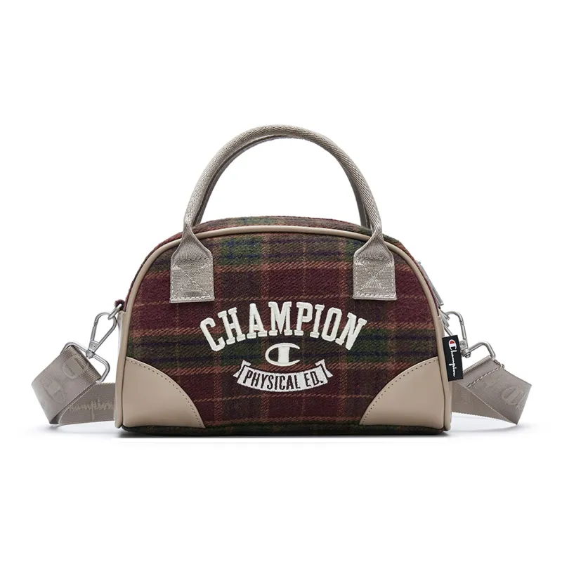 Champion Fabric, Synthetic Leather Shoulder Bag Unisex Night Brown Red/Light Bone-0