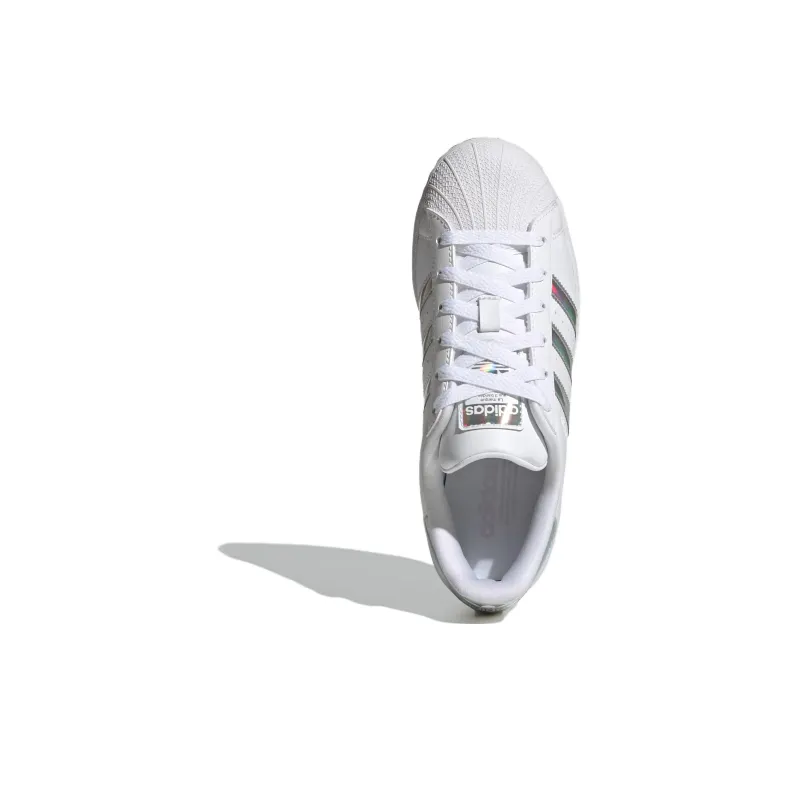 Adidas Originals SUPERSTAR Anti Slip Wear Resistant Low Top Kids Lifestyle Shoes Silver White Teenagers-4