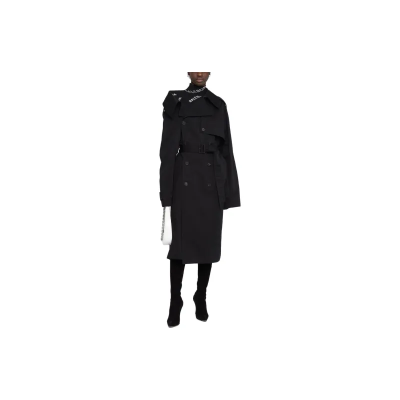 Balenciaga SS23 Trench Coat Slim Fit Women's Black-1