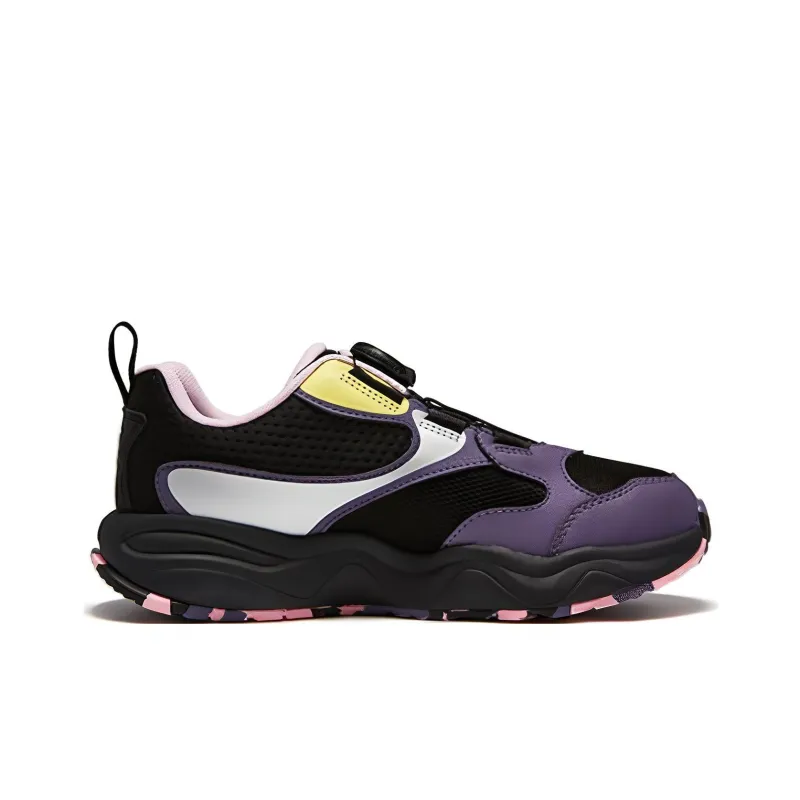 FILA KIDS Abrasion Resistant Breathable Low Top Kids' Training Shoes Purple Black Unisex-1