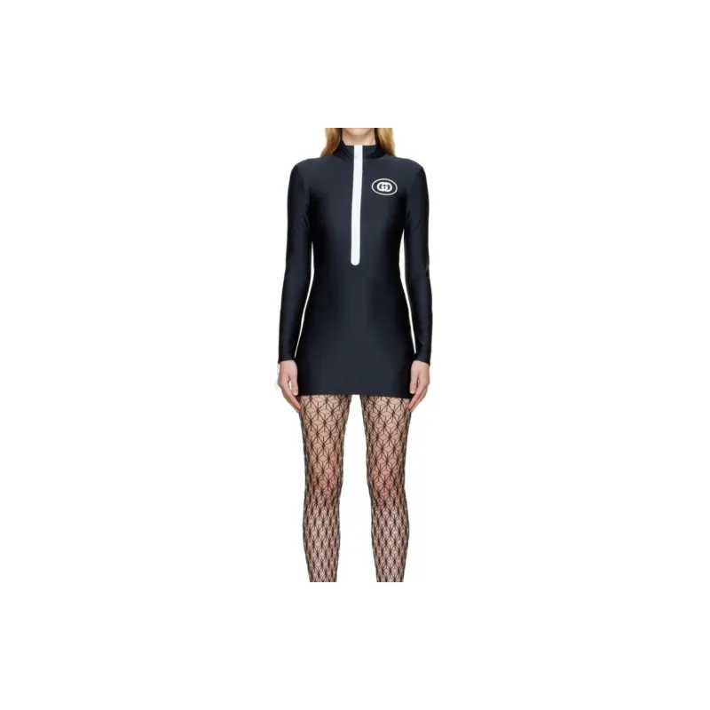 GUCCI Long Sleeved Dresses Women's Black-4