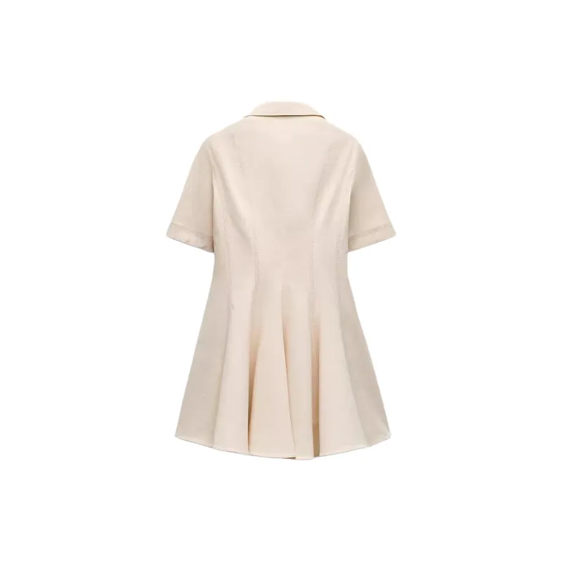 ZARA ZW Series Short-Sleeved Dresses Women's Raw White-1