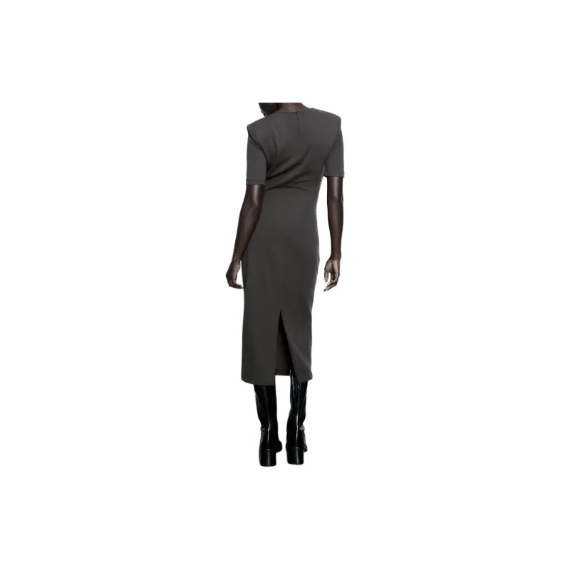 ZARA Short-Sleeved Dresses Women's Chocolate Brown-3