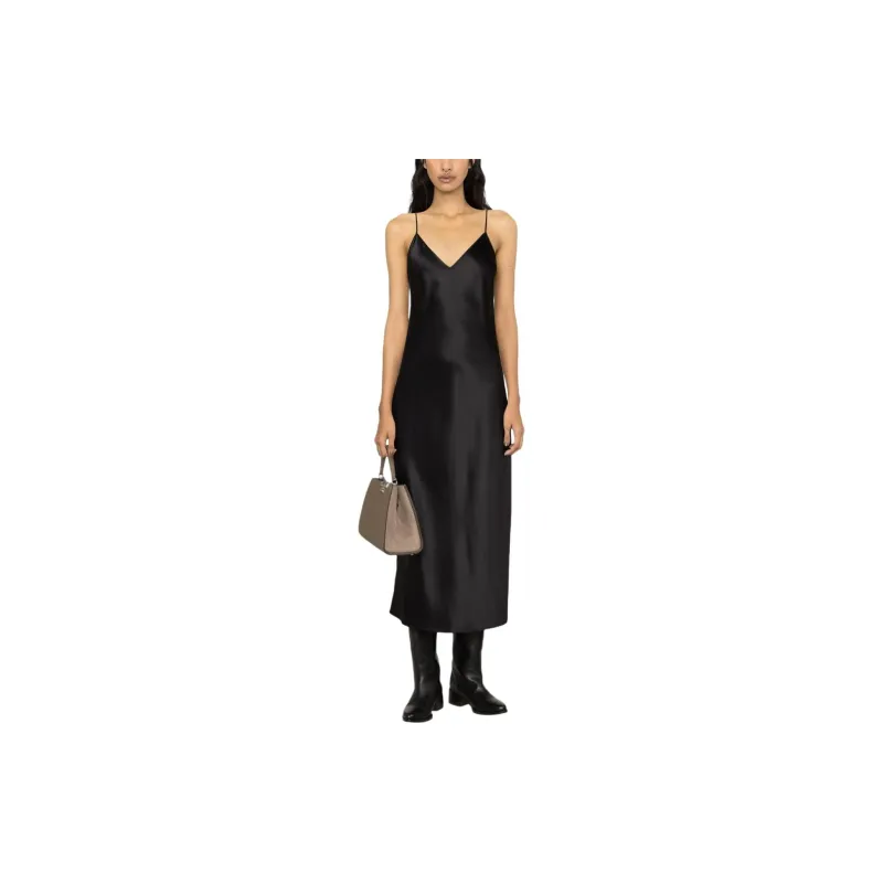 Joseph Clea Silk Satin Flared Dress-1
