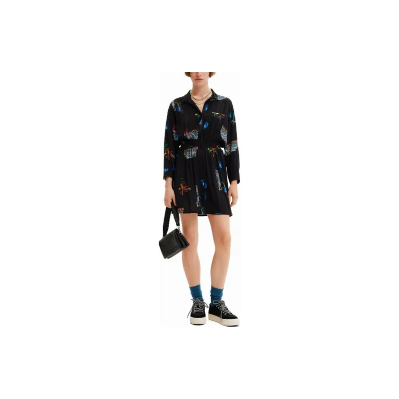 Desigual Long Sleeved Dress Women's Black-1