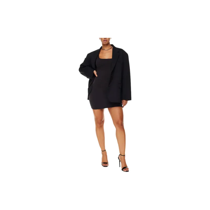 ARITZIA Contour Squareneck Mini Dress Slip Dresses Women's Black-2