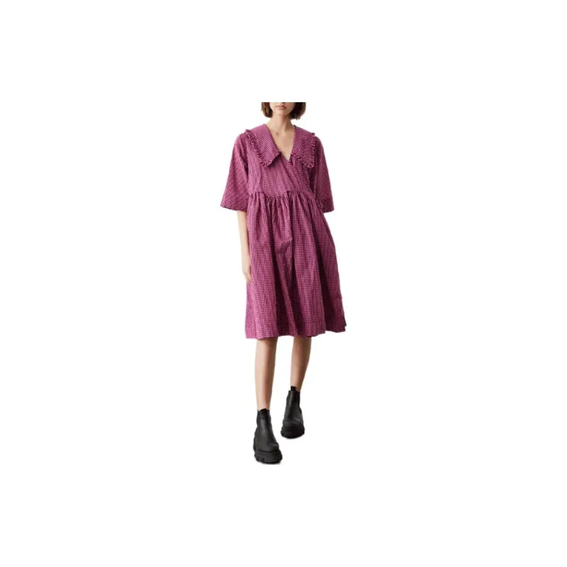 GANNI Long Sleeved Dresses Women's Rose Pink-2